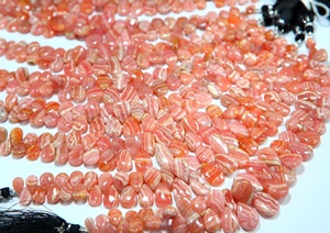 Perles lisses en rhodochrosite de forme poire, perles en rhodochrosite rose naturelle en forme de goutte pour la fabrication de bijoux - Product Image 3