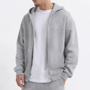 Full <b>Zip</b> Heavyweight High Quality Cotton Fleece Winter Hoodie <b>with</b> Custom Embroidery and <b>Zip</b>-Up Design - Product Image 2