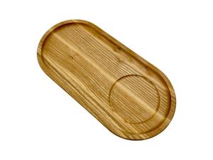 Bandeja de Madera para Servir Café y Té, Portavasos, Bandeja Ovalada Minimalista para Desayuno, Hecha a Mano, Ecológica, Multifuncional para Hoteles - Product Image 4