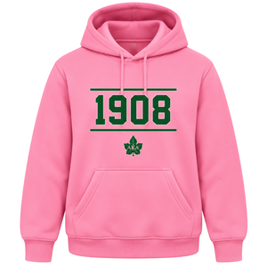 Sudadera con Capucha Rosa de Moda para Mujer con Diseño de Hoja de Hiedra Bordada, Corte Holgado, Forro Polar Cálido, Sudadera de Sororidad - Product Image 1