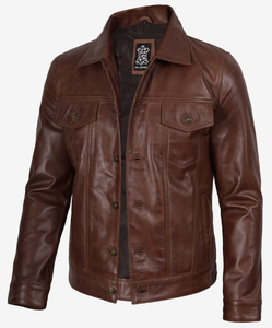 Premium <b>Men</b>’s Leather <b>Trucker</b> <b>Jacket</b> Custom Genuine Leather Classic Fit Wholesale Stylish Casual Outerwear Wholesale Supplier - Product Image 5