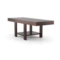 Table basse en bois sculpté artisanal de style moderne, finition en teck et noyer, hauteur réglable, durable, pour salon