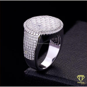 Bague dôme géométrique de luxe en argent sterling 925 avec diamant Moissanite et détails étincelants pour les détaillants - Product Image 3