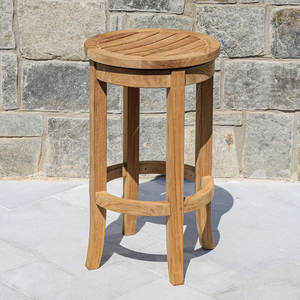 Chaise de bar extérieure moderne en teck massif, résistante à l'eau, écologique, directement de l'usine, pour restaurants et complexes hôteliers - Product Image 4