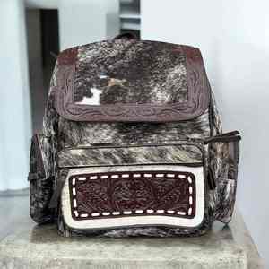 2026 New 100% Genuine Leather Animal Prints Women's <b>Backpack</b> Medium Capacity Zipper Closure Retro Style Daily Use Shoulder Strap - Product Image 1