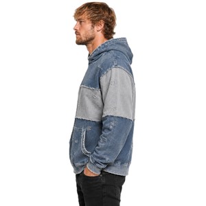 Sudadera con Capucha Extra Grande para Hombre, de Felpa, Lisa, con Parches, 100% Algodón, Informal, con Bolsillo, Estilo Primavera - Product Image 5