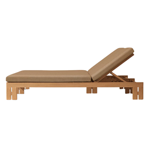 Solid Teak Wood Double Sun Lounger Adjustable Outdoor Chaise Lounge Patio Pool Daybed Folding <b>Recliner</b> Minimalist Furniture - Product Image 2