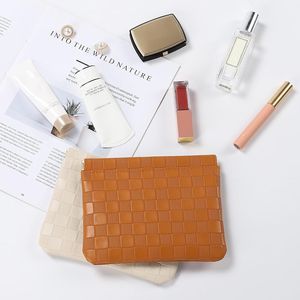 2 pezzi di borse cosmetiche portatili in pelle per donna, borsetta a quadretti con portamonete e porta rossetto - Product Image 2