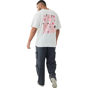 T-shirts à col rond pour hommes, à manches courtes et épaules tombantes, personnalisables avec logo imprimé ou brodé, en coton/bambou polaire, séchage rapide, faible MOQ - Product Image 2