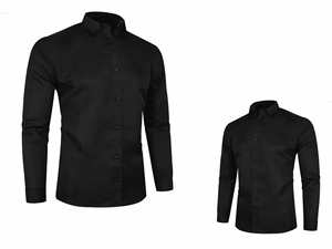 Chemise à manches longues pour hommes, style urbain, chemise formelle élégante à manches longues, chemise confortable à manches longues pour hommes, style vintage - Product Image 2