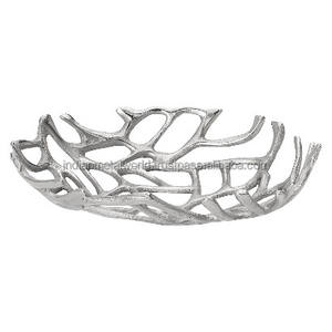 โต๊ะชามผลไม้โลหะสีเงินคุณภาพพิเศษตกแต่งชามเสิร์ฟผลไม้โลหะราคาถูกสําหรับเป็นของขวัญและตกแต่งในราคาที่ดีที่สุด - Product Image 1