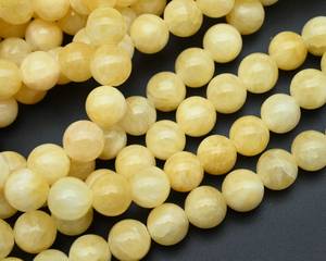 Perles rondes lisses en jade jaune naturel 4mm 6mm 8mm 10mm, perles de pierres précieuses en vrac pour la fabrication de bracelets, colliers et bijoux DIY - Product Image 6