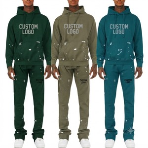 Conjunto Deportivo Unisex con Capucha y Estampado Personalizado, Color Sólido, Ropa Casual, Sudadera y Pantalones Largos, 100% Poliéster, Invierno, Maternidad - Product Image 3