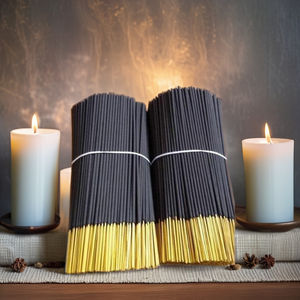 Bâtons d'encens au charbon brut noir de qualité supérieure de 9 pouces, 900-950 bâtons/kg, prix de gros usine, emballage en vrac, encens indien Tamil - Product Image 5