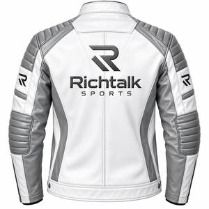 Chaqueta de Motociclista de Cuero Genuino Ecológica, Nueva Llegada, Superventas, para Hombre, con Cierre de Cremallera, Estilo Moto, Impermeable y Resistente al Viento - Product Image 2