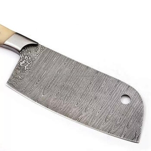 Custom Logo 8 Inch Heavy Duty Damascus Cleaver Knives High Carbon Steel Wood Handle Eco-Friendly <b>Camping</b> Hunting Chef Knives - Product Image 3