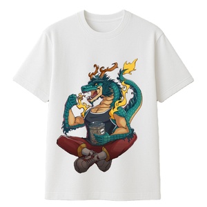 Camiseta Casual de Manga Corta de Algodón Blanca Personalizada con Estampado del Zodiaco Chino, Diseño de Animales Unisex, Suministro de Fábrica OEM ODM - Product Image 1