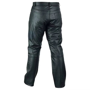 Pantalones de cuero ajustados a la moda para hombre, ropa informal, cuero original, pantalones de cuero de la mejor calidad para adultos - Product Image 5