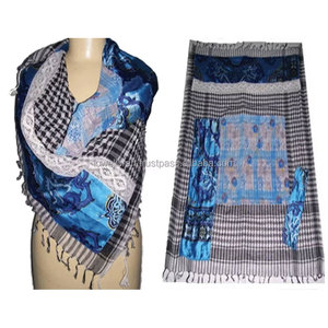 Hot Selling Handstitched Satin Patchwork <b>Scarf</b> Applique Dupatta in Elegant <b>Square</b> Style for Women Fashion Wear Party and Casual - Product Image 2