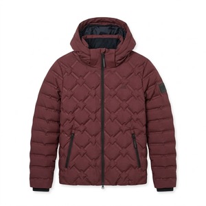 Veste matelassée rouge OEM, col montant, fermeture éclair, légère, manches longues, avec poches zippées - Product Image 3