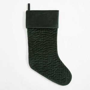 Chaussettes de Noël en velours vert, blanc et rouge, douces, avec décorations brodées - Product Image 6