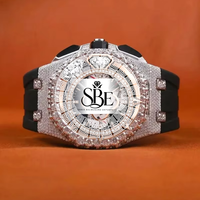 Montre de luxe carrée pour homme, sertie de diamants Moissanite, en acier inoxydable, avec fermoir papillon, étanche, design unique