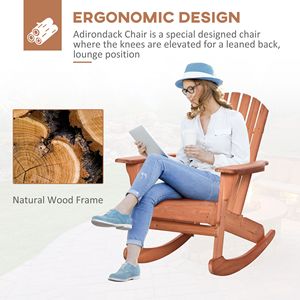 Sedia a dondolo classica rustica Adirondack con design in legno a doghe, schienale a ventaglio e braccioli ergonomici per patio in teak - Product Image 5