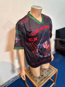 เสื้อยืดโอเวอร์ไซส์สไตล์สตรีทแวร์แบบตาข่ายสำหรับทุกเพศ ขายส่ง เสื้อผ้าแฟชั่นฮิปฮอปสั่งทำได้ รับผลิตแบบ OEM ODM - Product Image 3