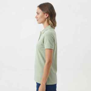 เสื้อโปโลผู้หญิงสีเขียวอ่อน แขนสั้น ปักโลโก้ แบรนด์ฮอว์คอาย ผ้าคอตตอนปิเก้ สไตล์ลำลอง - Product Image 2