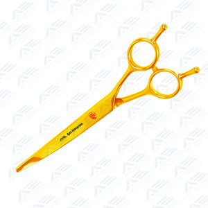 Gold Color Coated <b>Dog</b> Hair Grooming <b>Scissor</b> 7.5" Straight Blade Pet Grooming Shears with Double Adjustable Finger Rest - Product Image 5
