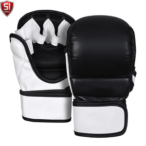 Gants de sparring MMA de haute qualité, sur mesure, en cuir PU, antidérapants, avec sangle de poignet réglable, fermeture auto-agrippante, pour adultes - Product Image 4