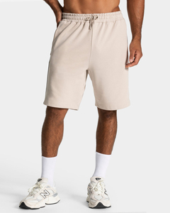 Pantalones Cortos Deportivos para Hombre al por Mayor, Color Azul Azur con Líneas en Contraste, Felpa de Algodón Grueso, Transpirables, con Logotipo Personalizado, OEM y ODM - Product Image 3