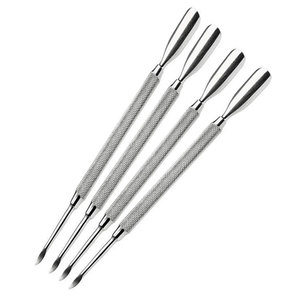 Pousse-cuticules double extrémité en acier inoxydable de 5,8 pouces avec poignée antidérapante pour manucure, pédicure et soin des ongles - Product Image 1
