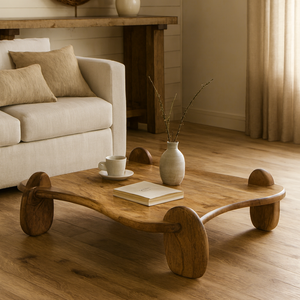 Venta al por mayor de mesa de centro de madera natural hecha a mano Durable Japandi Wabi-Sabi Decor Organic Modern Live Edge - Product Image 3