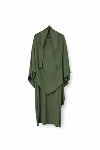 Abaya de Lujo en Verde Salvia con Diseño Fluido y Exclusivo de Frente Abierto |   Moda Modesta Premium para Mujer - Product Image 2