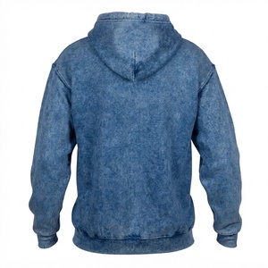 Sweat à capuche personnalisé pour homme, style streetwear, avec motif couronne de roi en strass, effet délavé à l'acide et délavé minéral, épais, 100% coton - Product Image 2