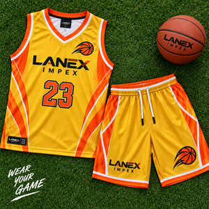 Tenues de basket-ball dorées professionnelles, ensembles de maillots et shorts personnalisés pour équipes, tissu athlétique confortable, kits de vêtements de sport en gros - Product Image 6