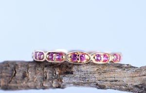 Beautiful Vintage Style Gold Plated Red Color Diamond Gemstone 925 Sterling <b>Silver</b> Adjustable Eternity Natural Fine Jewelry <b>Ring</b> - Product Image 6