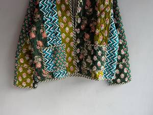 <b>Quilted</b> Cotton <b>Jacket</b> Women Mandarin Collar Full Sleeve Patchwork Floral <b>Pattern</b> Hand Embroidery Winter Regular Length GIFT - Product Image 3