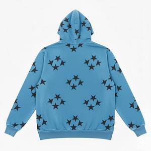 Sudadera con capucha de estilo urbano personalizado, de tejido grueso, con estampado serigrafiado en relieve, bordada, con hombros caídos, estilo vintage y lavado ácido. - Product Image 2