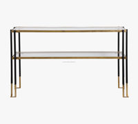 Table console en verre élégante Keller-Surface en verre de qualité avec base en métal élégant pour un mobilier d'intérieur de grande valeur