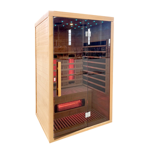 Sauna a Infrarossi 2026 per 1-2 Persone, Stile Occidentale Rosso, Basso EMF, Uso Domestico, Sauna a Legna per Interni, Cabina Sauna in <span class=keywords><strong>Legno</strong></span> - Product Image 3