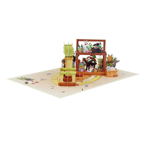 Tarjeta de felicitación 3D con diseño de árbol de gatos, hecha a mano, cortada con láser, diseño personalizado, directo de fábrica, OEM. - Product Image 4