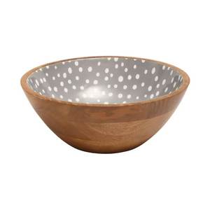 Bol à salade en bois naturel fait main de qualité supérieure, best-seller, avec impression décorative en émail, bol de service rond, taille et forme personnalisées - Product Image 1