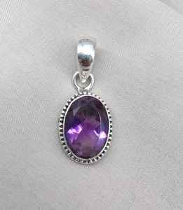 จี้อเมทิสต์เงินแท้ 925 เครื่องประดับพลอยสีม่วงธรรมชาติ ของขวัญสุดหรูสำหรับผู้หญิง ดีไซน์ไม่ซ้ำใคร - Product Image 2