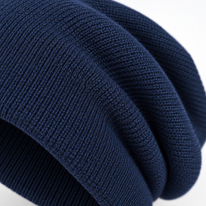 Gorro de Punto Largo y Holgado Estilo Marinero, con Logotipo Personalizado, Gorro de Punto Suave Unisex, Gorro de Punto de Color Sólido, Gorros Casuales de Acrílico - Product Image 3