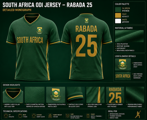 South Africa Cricket Jersey Custom Team Shirt Sublimation Printed 100% <b>Polyester</b> Breathable Comfortable Unisex Adult Sports XL - Product Image 6