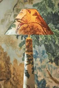 Lampe de table en tissu AC E26 imprimée, motif floral et oiseaux européens, taille moyenne, base conique, lampe de lecture de chevet pour chambre à coucher - Product Image 3
