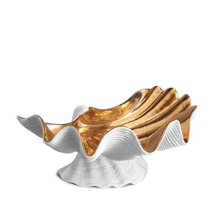 Bol moderne en métal de luxe avec bords ondulés et base noire pour le service des aliments et une utilisation décorative, accessoires de cuisine pour la maison et l'hôtel - Product Image 2