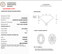 Diamant ovale de 2 carats certifié IGI, cultivé en laboratoire, couleur D, clarté VVS1, pour la fabrication de bijoux, modèle SHREERAJ SOLITAIRE